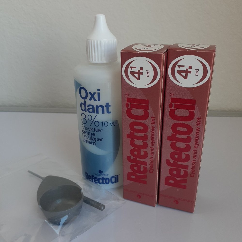 RefectoCil Professional Set Eyelash Eyebrow Tint Cream Dye Henna RED 4.1